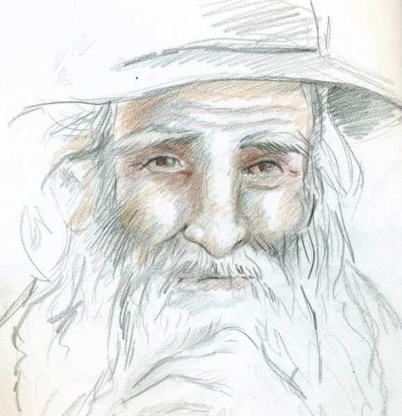 Портрет дедушки карандашом