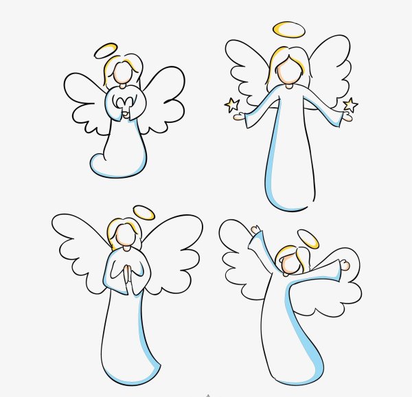 Ангел раскраска