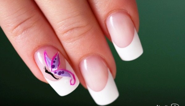 Френч на короткие ногти абстракция