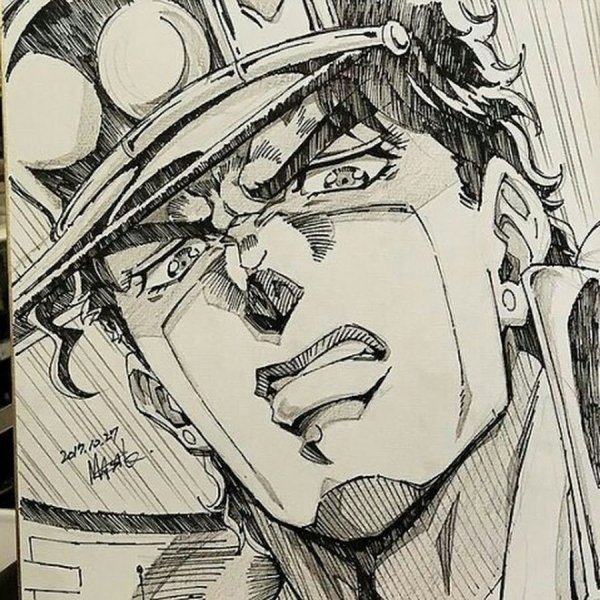 Джотаро Куджо карандашом