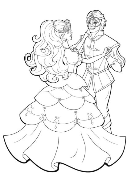 Девушка в бальном платье карандашом