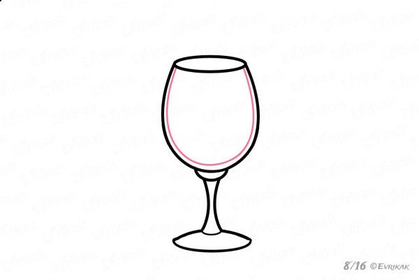 Как рисовать бокал