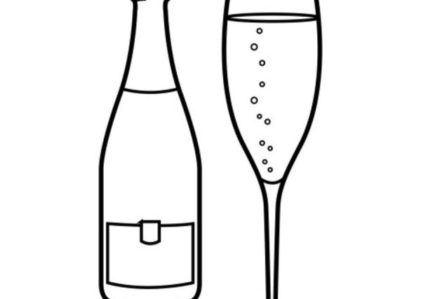 Бокал вина карандашом