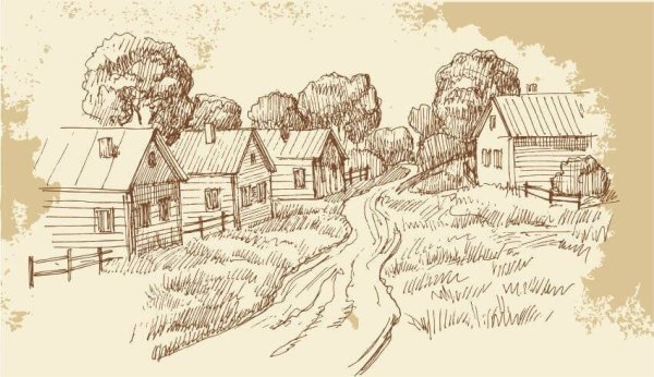 Пейзаж карандашом