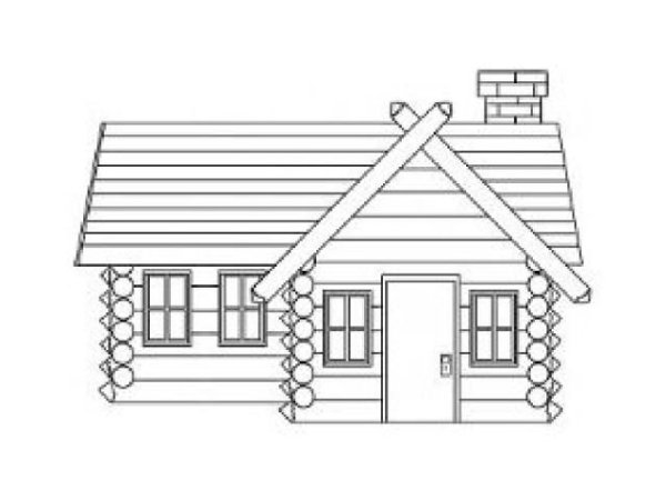 Русская изба рисунок карандашом