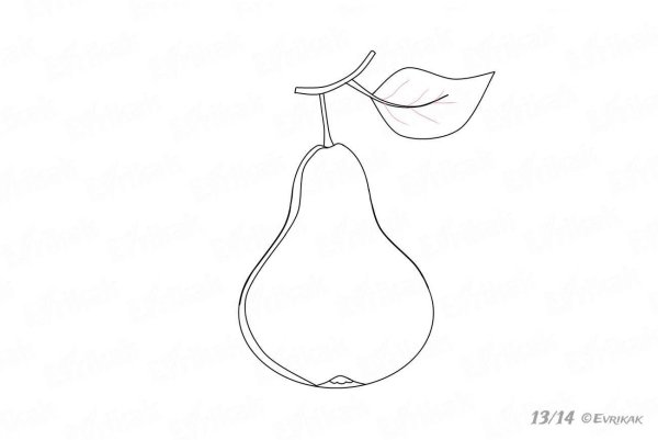 Нарисовать грушу карандашом