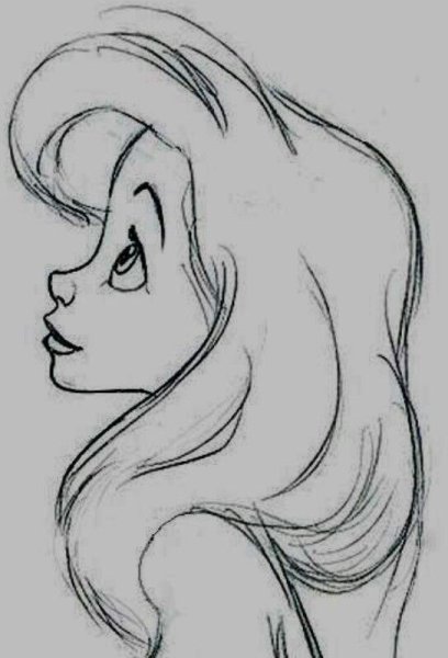 Ариэль карандашом для срисовки