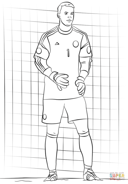 Раскраска Мануэль Нойер