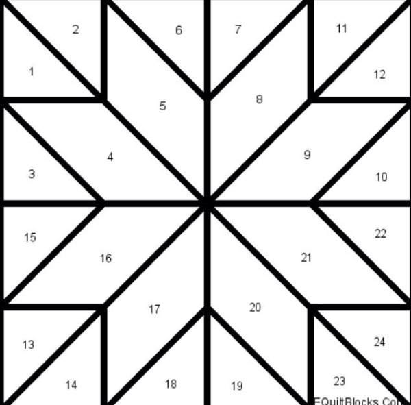 Блок восьмиконечная звезда пэчворк схема