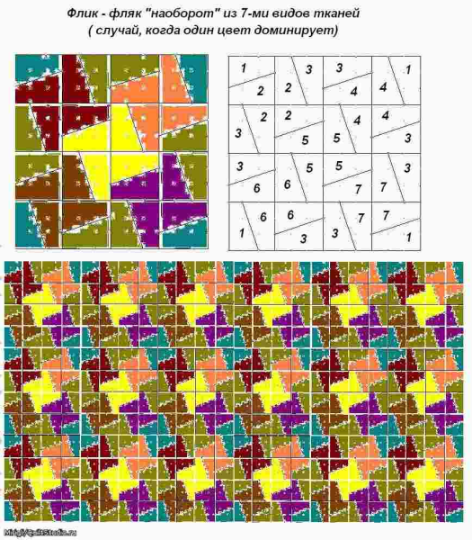 Лоскутный блок Флик фляк схема