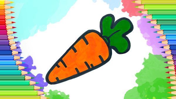 Рисуем морковку с детьми