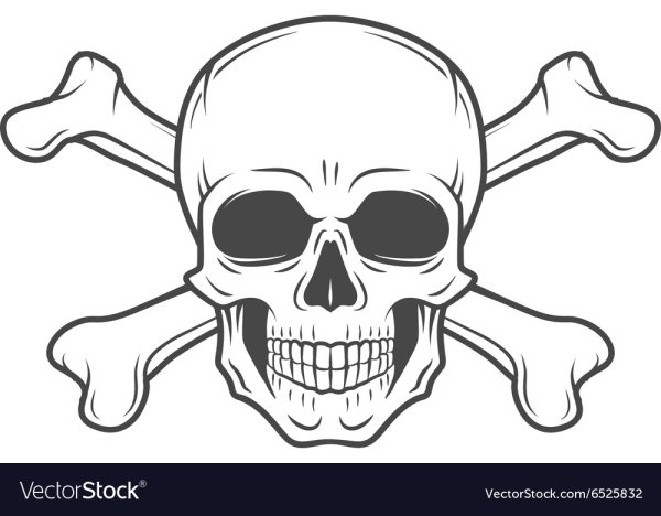 Пиратский череп с костями