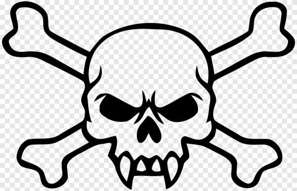 Череп с костями мультяшный