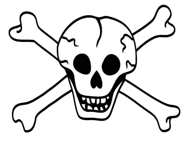 Череп раскраска на Хэллоуин