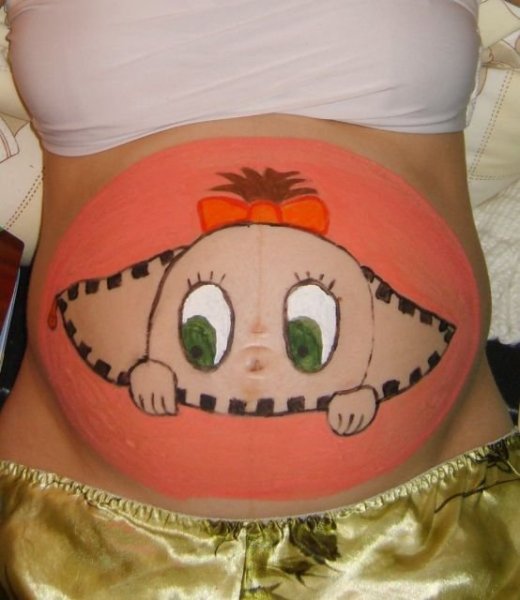 Рисунки на животе