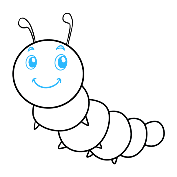 Гусеница для рисования для детей