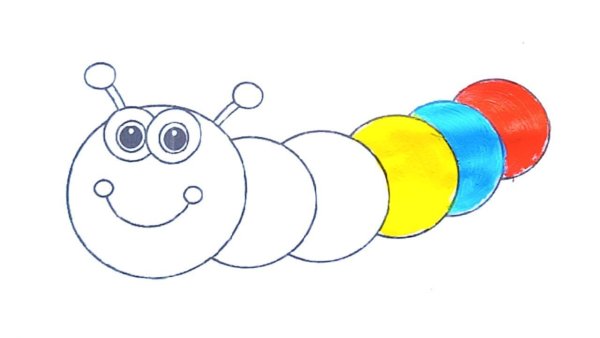 Трафарет гусеницы для рисования