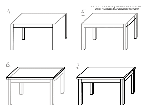 Нарисовать стол для детей