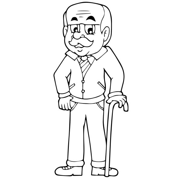 Дедушка рисунок карандашом для детей