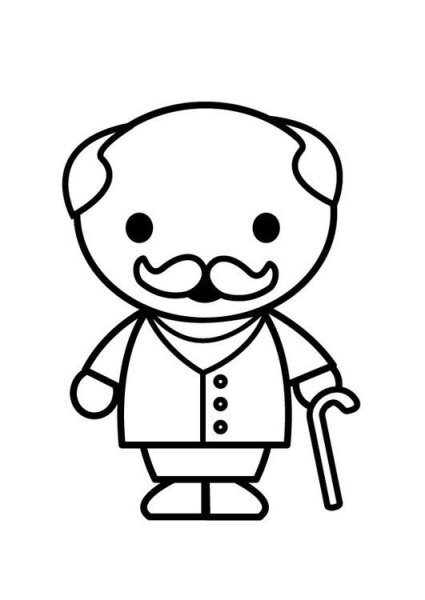 Поэтапное рисование дедушки