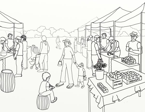 Раскраска ярмарка