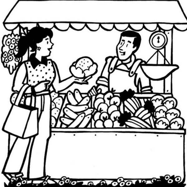 Рынок раскраска