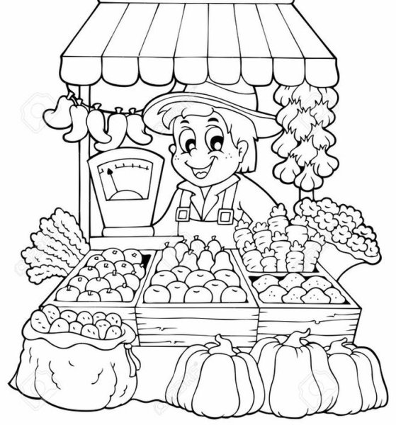 Ярмарка раскраска для детей