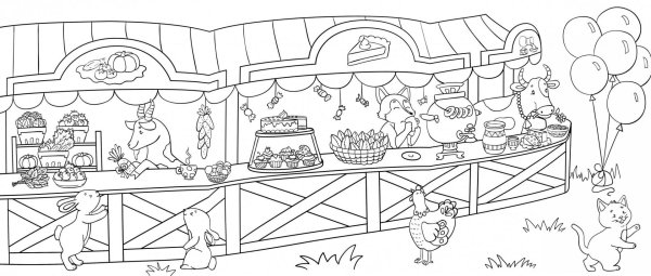 Раскраска ярмарка