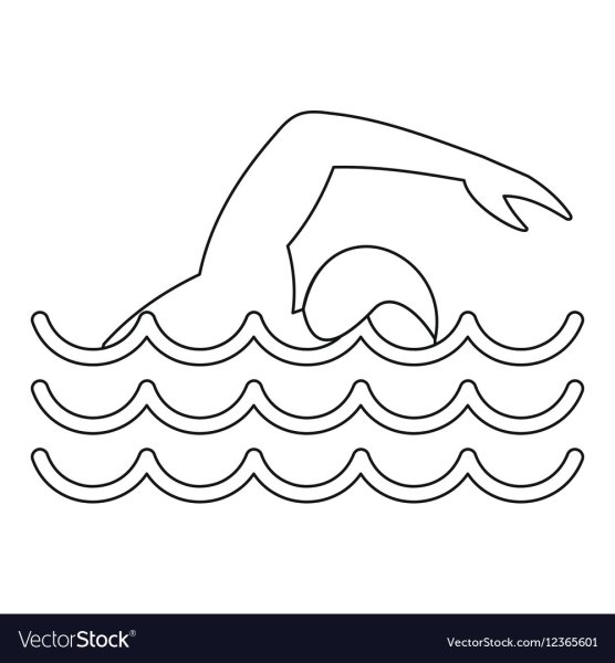 Плаванье контурное изображение