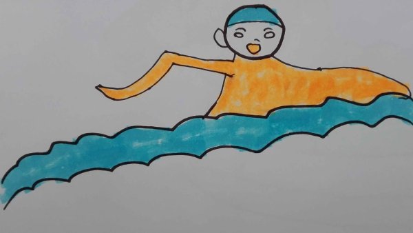 Плавание рисунок легкий