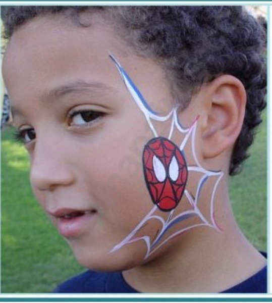 Аквагрим человек паук легкий