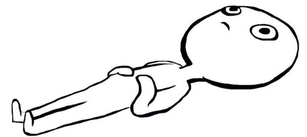 Человечек лежит