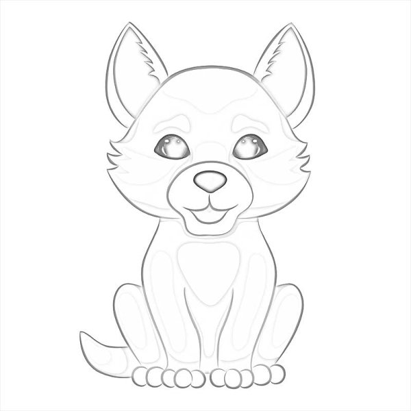 Волчонок рисунок карандашом