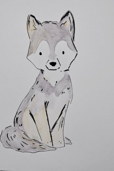 Волчонок рисунок