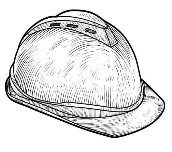 Строительная каска вид спереди вектор