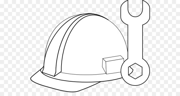 Каска строительная вид спереди контур