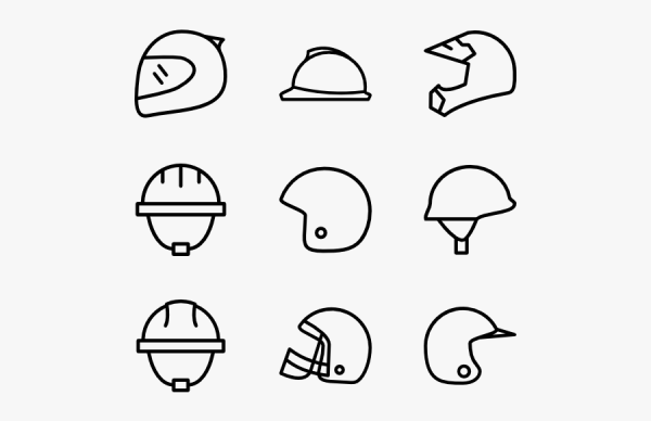 Строительная каска сбоку вектор