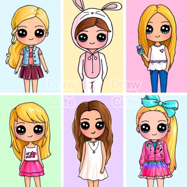 Рисунки для срисовки лёгкие для девочек