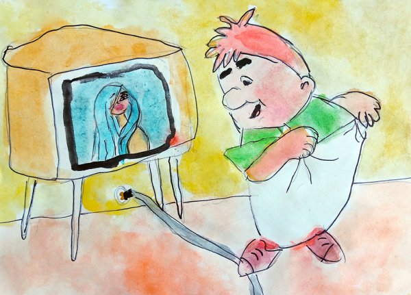 Малыш и Карлсон нарисовать