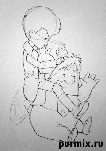 Линдгрен малыш и Карлсон раскраска