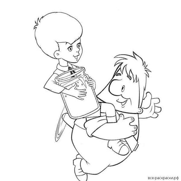 Раскраска банка варенья для Карлсона