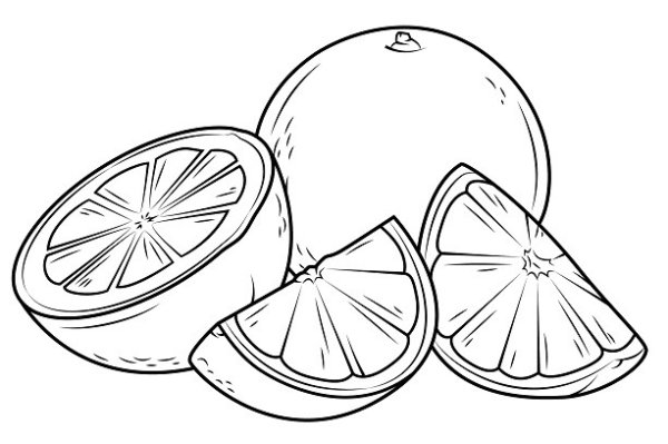 Апельсин карандашом