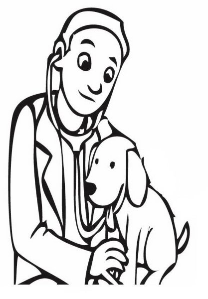 Ветеринар раскраска для детей