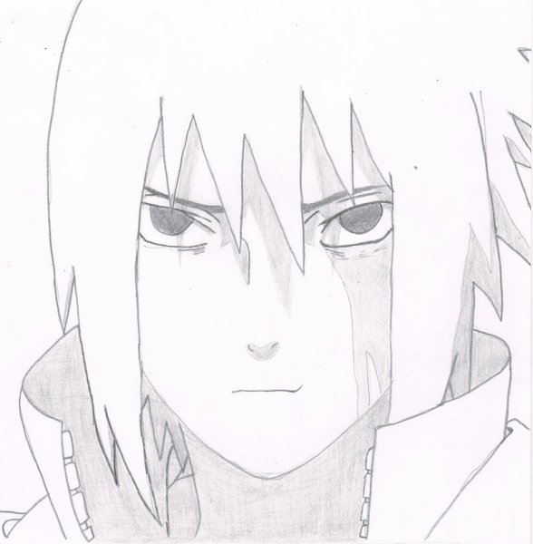 Поэтапное рисование Саске