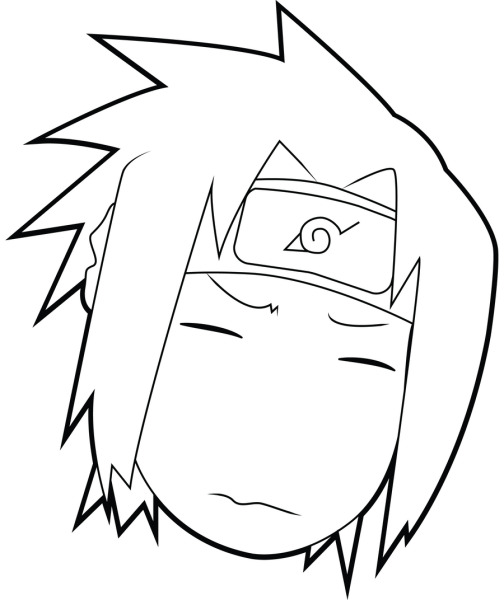 Раскраска Наруто Чиби