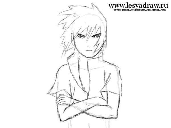 Лёгкие рисунки Саске