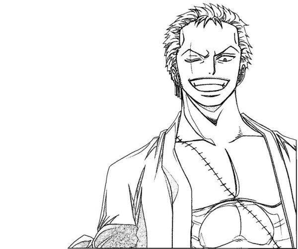 Ророноа Зоро черно белый