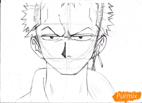 Как нарисовать Зоро из Ван Пис