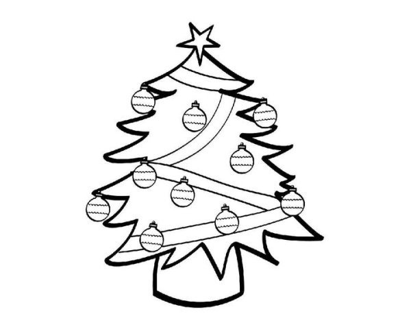 Раскраска новый год елочка