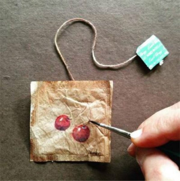 Чайный пакетик акварелью